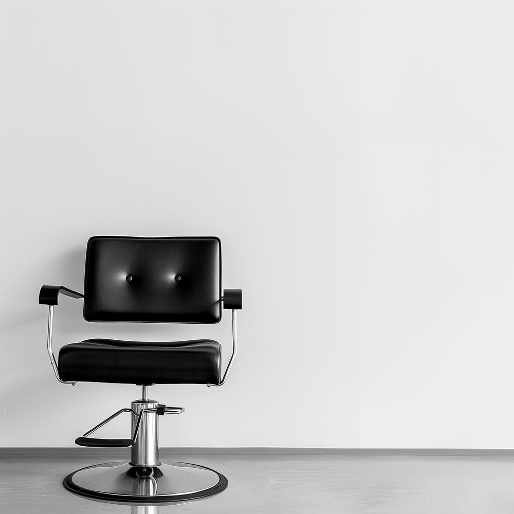 A leather barber chair
